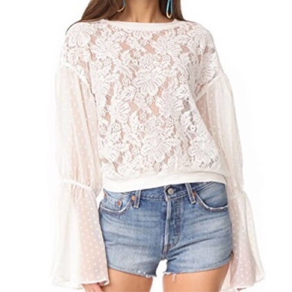 Free People Tops - Free people NWT lace peasant blouse